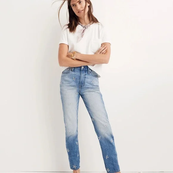 Madewell The Perfect Summer Jean: Daisy Embroidered Edition - Picture 1 of 8